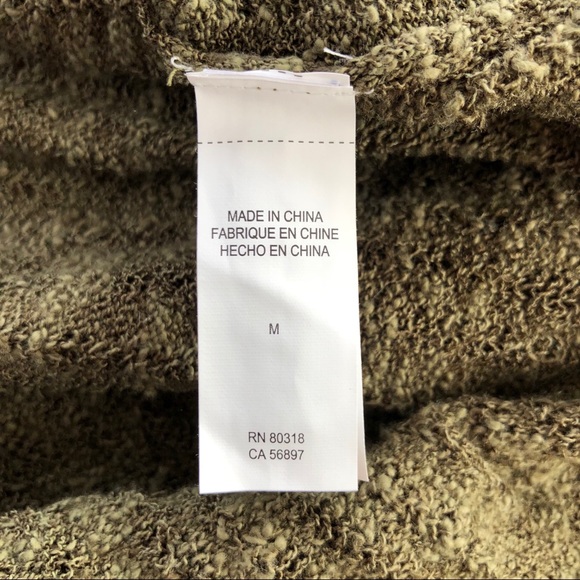 NWT Lucky Brand Olive Green Open Front Sweater M - Picture 7 of 8